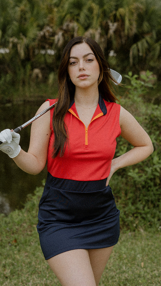 Red & Blue Golf Dress